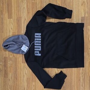 Puma Color Block hoodie size Small S NEW NWT black gray